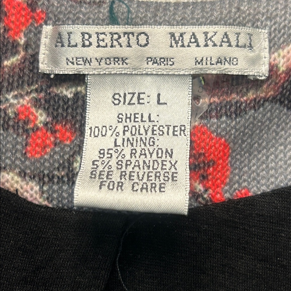Designer Alberto Makali Bold Floral Print Women’s Stretch Blazer Size L - Picture 2 of 12